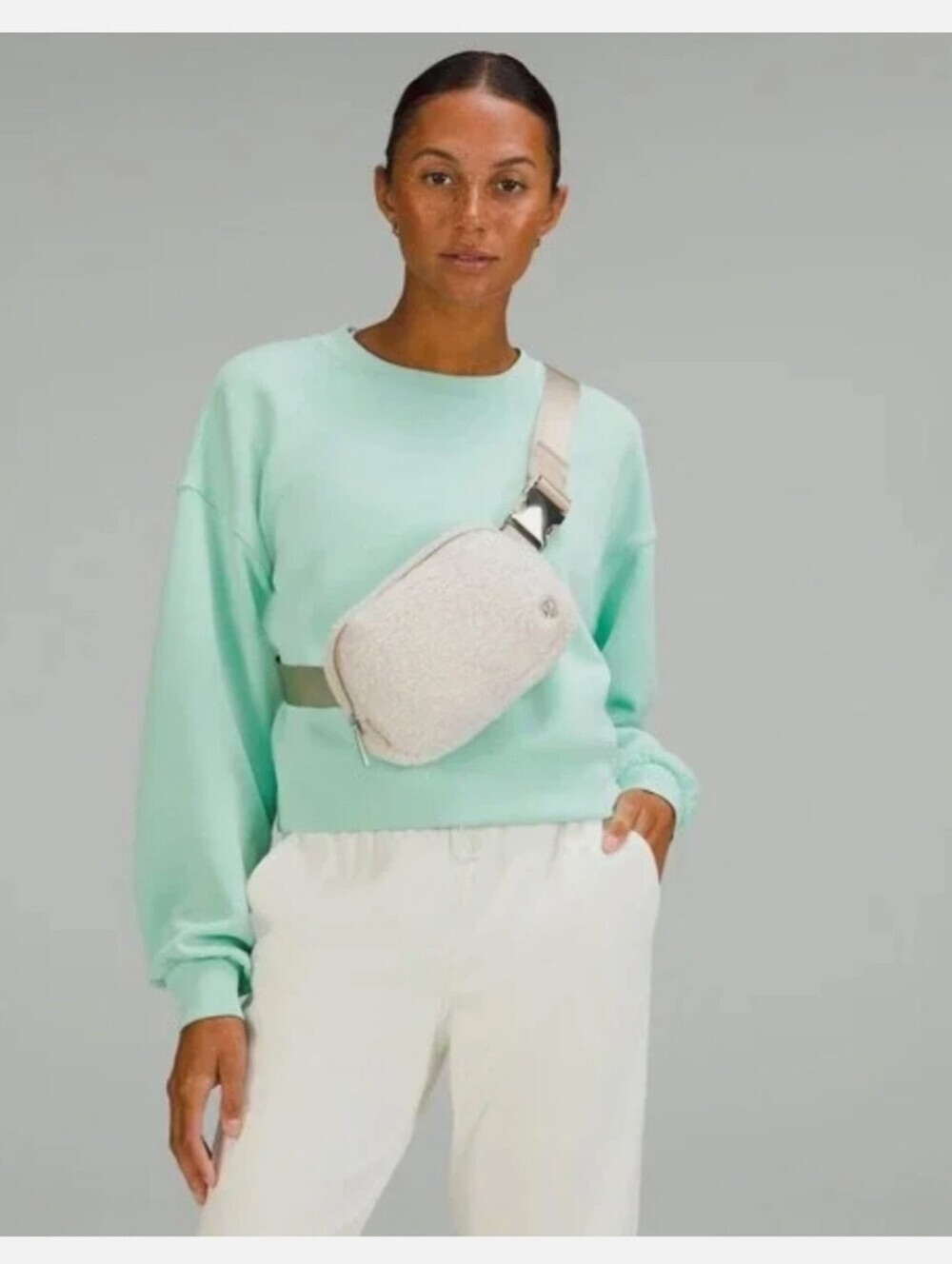 Lululemon| Cream Sherpa Everyday Crossbody Belt Strap Bag